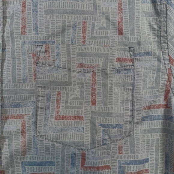 Prana Mens Large Slim Fit Short Sleeve Button Up Shirt Organic Cotton Blend - Picture 5 of 9